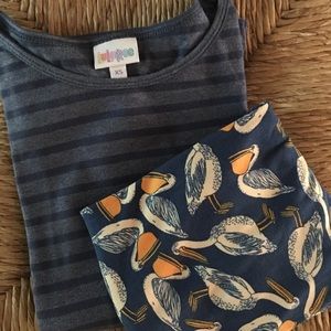 LuLaRoe Irma XS and Leggings OS with Pelicans